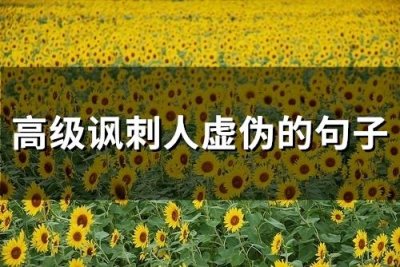 ​高级讽刺人虚伪的句子(47句)