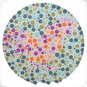 ​4张色盲色弱检测图，有3张很难识别出来，有1张特别简单