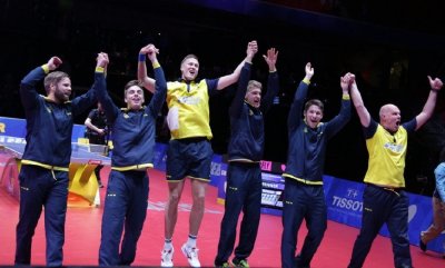 瑞典男乒3比0英格兰,时隔14年重回4强,半决赛再现“中瑞大战”