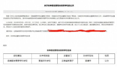 曲靖医学高等专科学校拟升格本科院校,首批或将设置6个本科专业