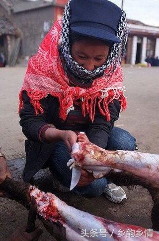 实拍农村女屠夫杀牛全过程，刀法娴熟男人自愧不如！