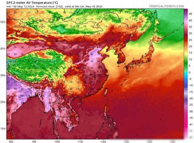 5月下半月天气:极端高温热浪天气不断!南雨北旱格局持续!