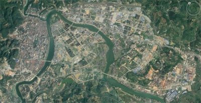 ​卫星上看百色：广西面积最大的地级市，有一个半岛公园